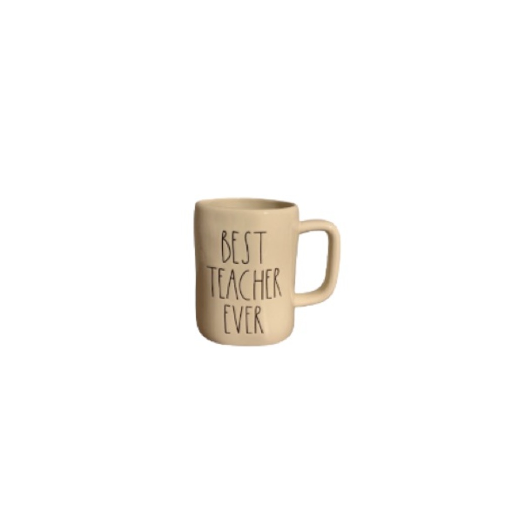 Rae Dunn “Best Teacher Ever” Cream Ceramic Mug